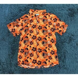 Baltimore Orioles O's MLB Hawaiian Aloha Shirt Men's M Orange Black Floral